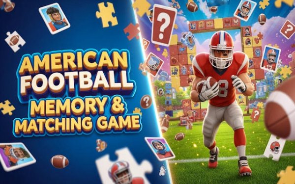 American Football Memory & Matching Game: Brain Training Challenge Online Puzzle